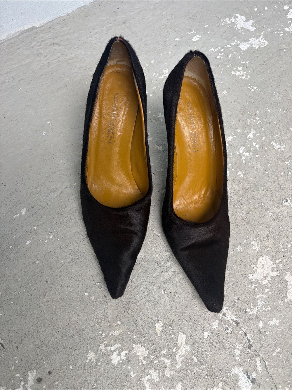 Kenneth Cole vintage pointy toe pony hair heels